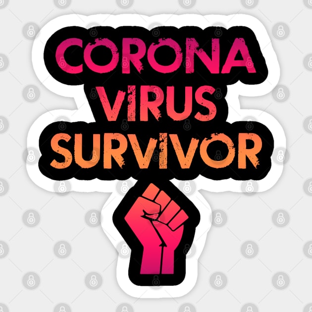 Coronavirus survivor 2020. I survived covid 19. Wear your face mask. Stop infecting others. Masks save lives. Trust science. Fight the virus. I fought hard. Blue power fist Sticker by BlaiseDesign